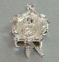 STERLING SILVER MOVING CUCKOO CLOCK CHARM