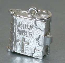 STERLING SILVER OPENING HOLY BIBLE CHARM