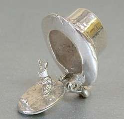 STERLING SILVER OPENING RABBIT IN HAT CHARM