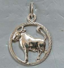 STERLING SILVER ZODIAC TAURUS PENDANT/ CHARM