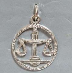 STERLING SILVER ZODIAC LIBRA PENDANT/ CHARM