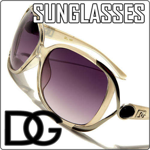 DG Transparent Ivory Rhinestone Women Fashion Sunglasses