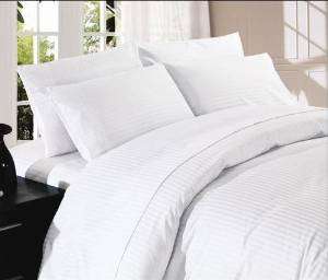 **FREE DELIVERY:100% Luxury Egyptian Cotton 300 TC Satin Stripe Duvet Cover Set (Superking)**