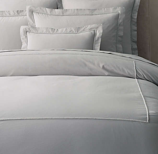 **FREE DELIVERY: 100% Pure Cotton Percale Satin Stitch Oxford Duvet Cover Set (King)**