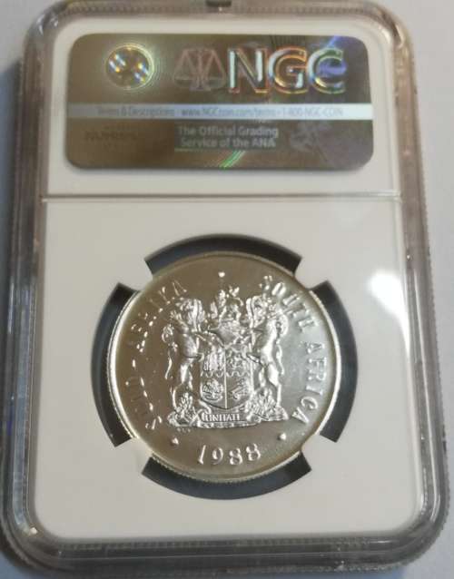 1988 Huguenots tercentennary Silver R1 NGC MS62