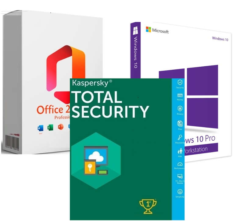 Windows 10 Pro | Office 2021 Pro | Kaspersky Total Security 1 PC 1 Year