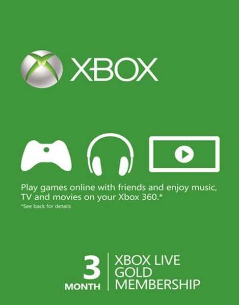 3 Month Xbox Live Gold Membership