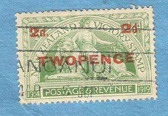 New Zealand 1922. Victory Stamp Used Overprinted Twopence.  C V  +/- R 19.00 View scans