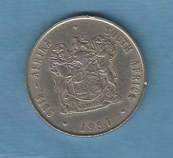 South Africa. 1987.  One Rand Coin. R 48.00  View Scans