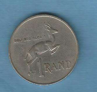 South Africa. 1987.  One Rand Coin. R 48.00  View Scans