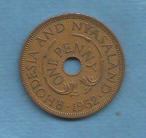 Rhodesia and Nyasaland. 1962. One Penny Coin. R 20.00  View scans