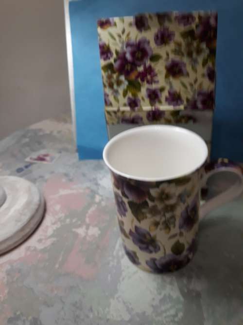 Maxwell and Williams Cream Pansy Fine Bone China Mug in Box.  R 83.00  View Scans