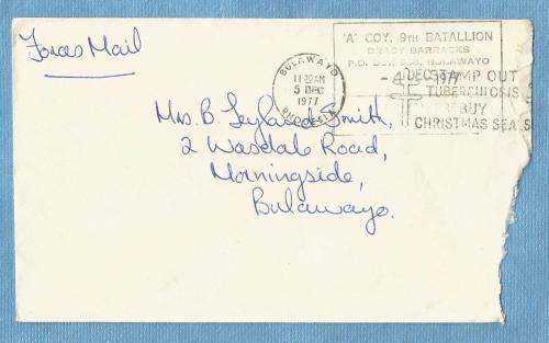 Rhodesia 1977. Rhodesian Forces Mail Envelope.See Desc, Value R 66.00 View scans