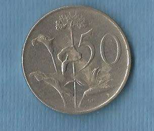 South Africa.1977. 50 Cent Coin.Slightly Dirty R 30.00  View Scans