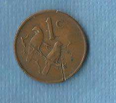 Republic of South Africa. 1966. One Cent Coin   View scans