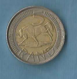 R.S.A. 2014 .Afurika Tshipembe/Isewula Afrika.Five Rand Coin.  R 25.00 View scans