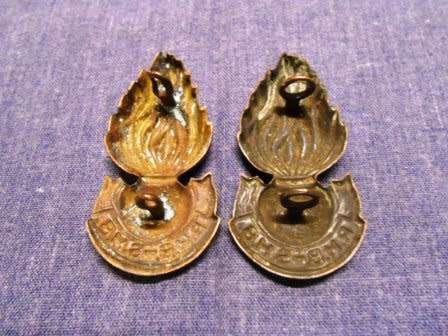 Set Of Railway & Harbours Brigade Collar Badges