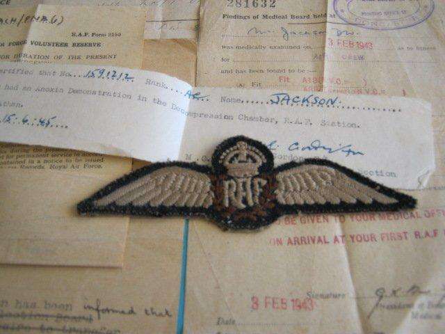 RAF  Wings WWII with some paperwork