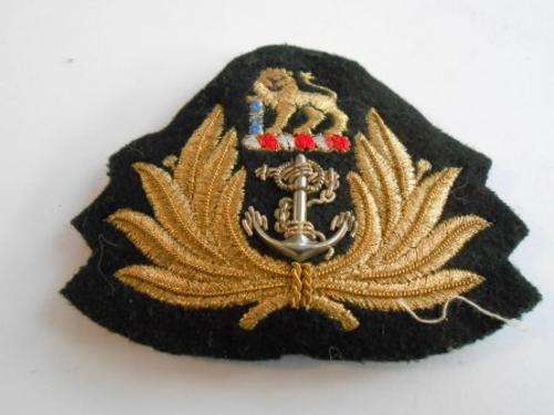South African Navy officers Bullion wire cap Badge