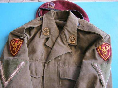 1960's Medic bunny Jacket with insignia and beret - (Beret has no liner)
