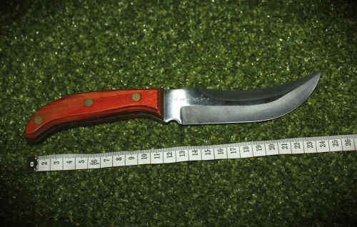 a Handmade Fixblade Knife -"Johan van Eck "Engraved on the blade 240mm- No Sheath