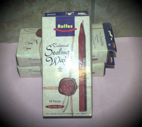 Traditional ROLFES Sealing Wax Post office Red in Box with 10 sticks