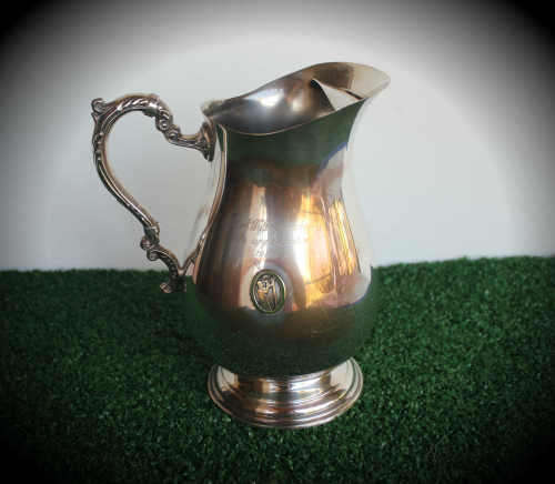 Vintage 1983 silver plated Pitcher Chamber of mines engraved in Appreciation to A.W Geldenhuys