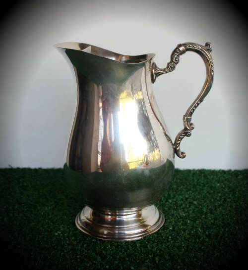 Vintage 1983 silver plated Pitcher Chamber of mines engraved in Appreciation to A.W Geldenhuys