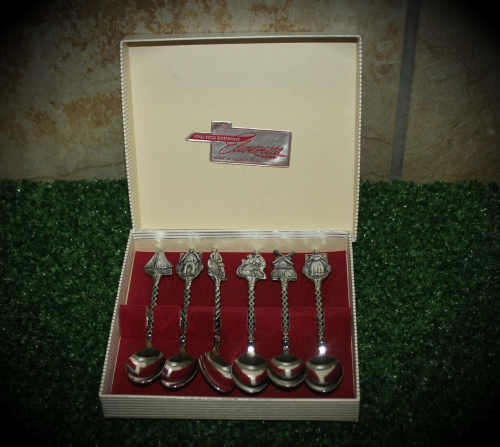 Vintage elwezetta boxed set  spoons 120mm made in Holland Royal Dutch Silverworks