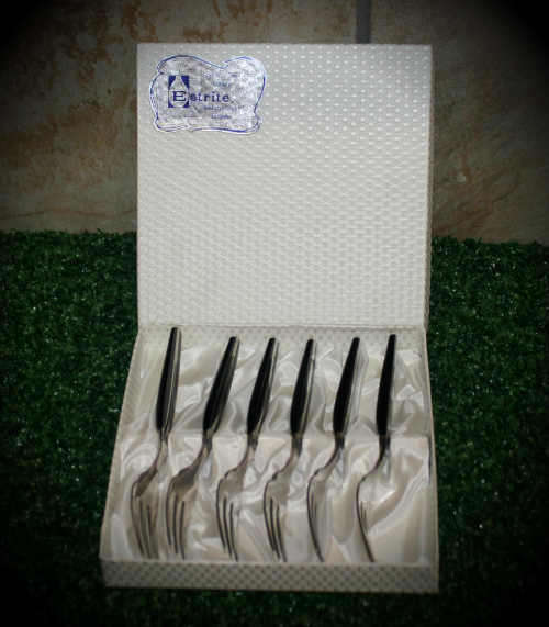 Vintage box set Eetrite Cake Forks box = 162x160x30mm