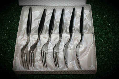 Vintage box set Eetrite Cake Forks box = 162x160x30mm
