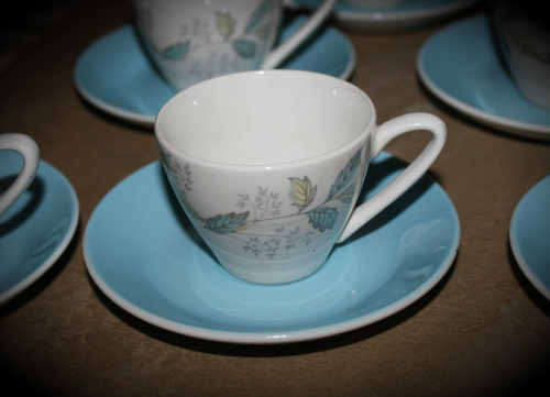 Vintage Ironstone Pontesa Spanish Duo Bid is for 1 small Cup 66x52mm and Saucer (6 Duos available)