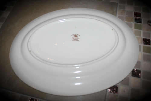 Vintage "CASTLE ON THE LANE" Johnson BROS Oval Platter 354x280mm England Pat.no118580 hand engraved