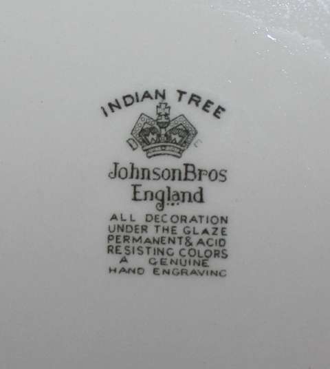 Vintage Johnson Bros England Indian tree `SMALL DUO`` genuine hand engraved-Best Loved Indian Tree
