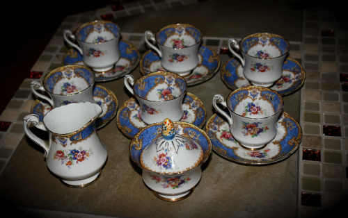 Vintage 15 Pc PARAGON Fine Bone China Tea set Rd.no744170-England -6 Duo sugar pot and creamer