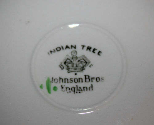 Vintage Johnson Bros England Indian tree `SMALL DUO`` genuine hand engraved-Best Loved Indian Tree