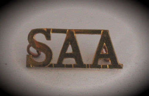 Vintage SAA brass Title 37x15mm