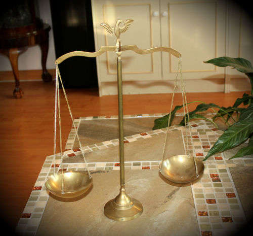 Vintage Solid Brass Balance Scale 435x350mm  450g