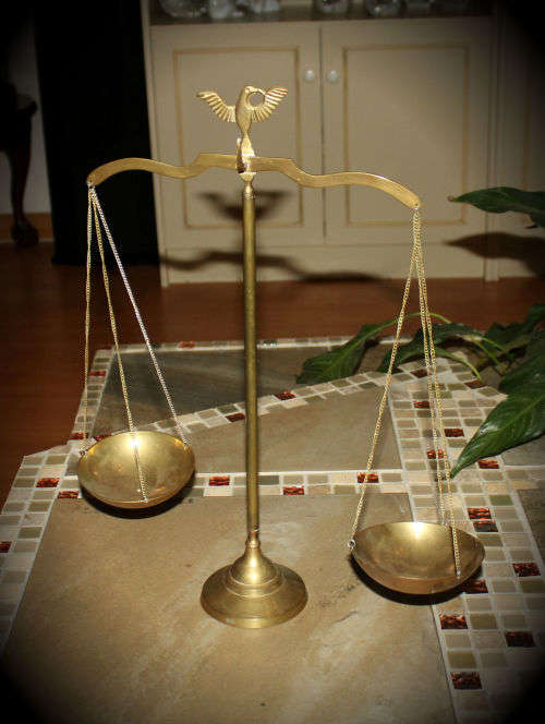 Vintage Solid Brass Balance Scale 435x350mm  450g