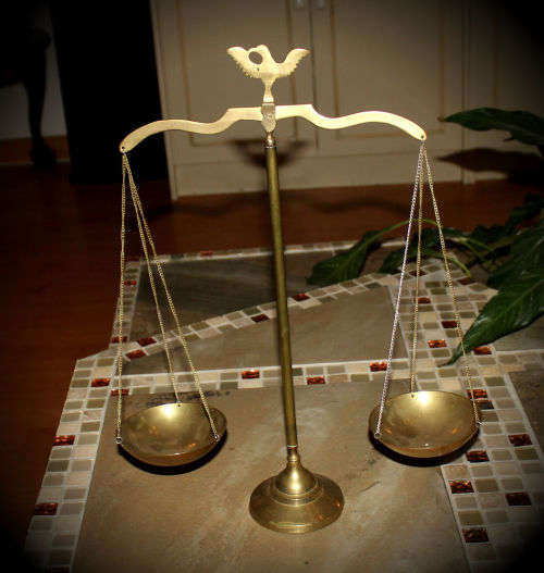 Vintage Solid Brass Balance Scale 435x350mm  450g