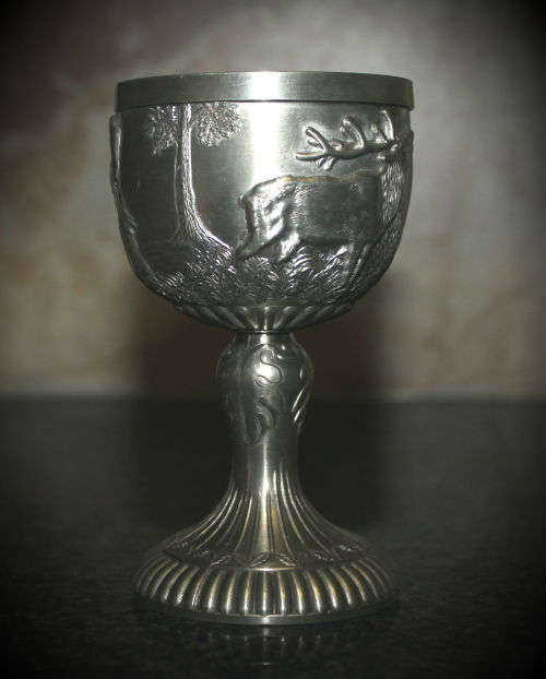 Vintage Detailed OLWE 94% Pewter West Germany Goblet 127x72mm