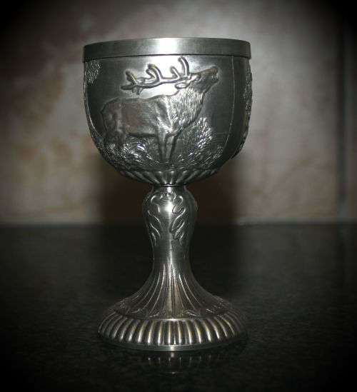 Vintage Detailed OLWE 94% Pewter West Germany Goblet 127x72mm