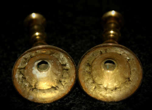 Pair of Solid Brass Candle sticks 189x75mm -595g