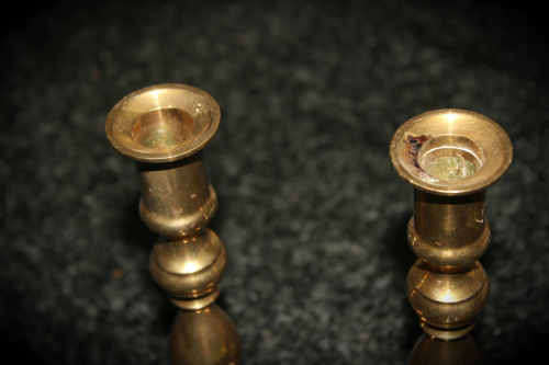 Pair of Solid Brass Candle sticks 189x75mm -595g