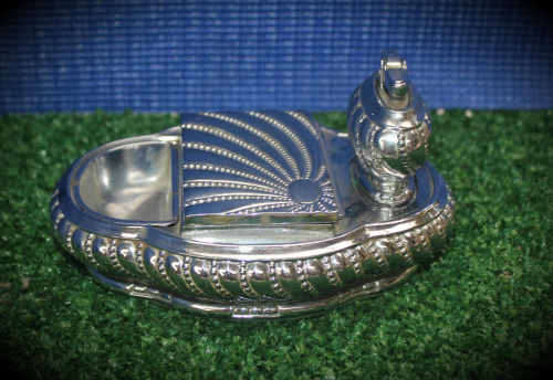 Vintage Silver plated Table smoking station with Ronson Lighter-as new