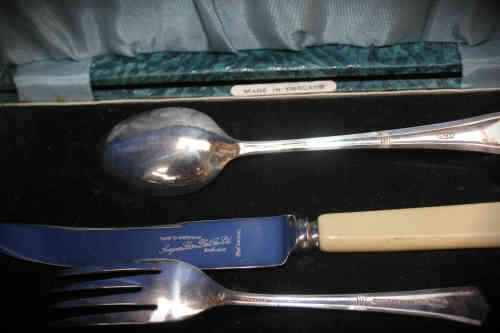 Vintage Angora Silver plate  Box set made in Sheffield England box =30x200x112mm