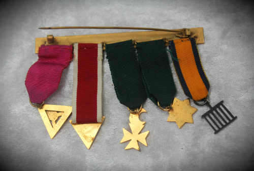 5 Masonic - Free Mason - Medals