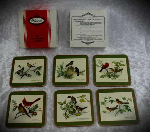 Six traditional Coasters by Pimpernel -North American Songbirds-England 112x112x28mm