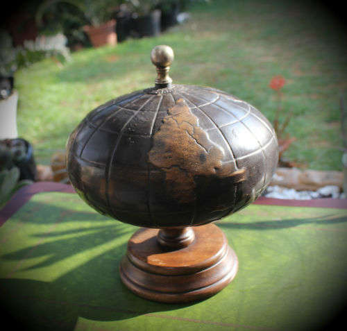 Antique/Vintage Globe made of wood and Brass 240mm x200mm