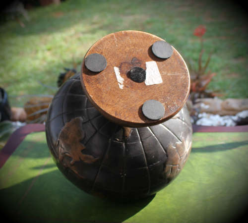 Antique/Vintage Globe made of wood and Brass 240mm x200mm